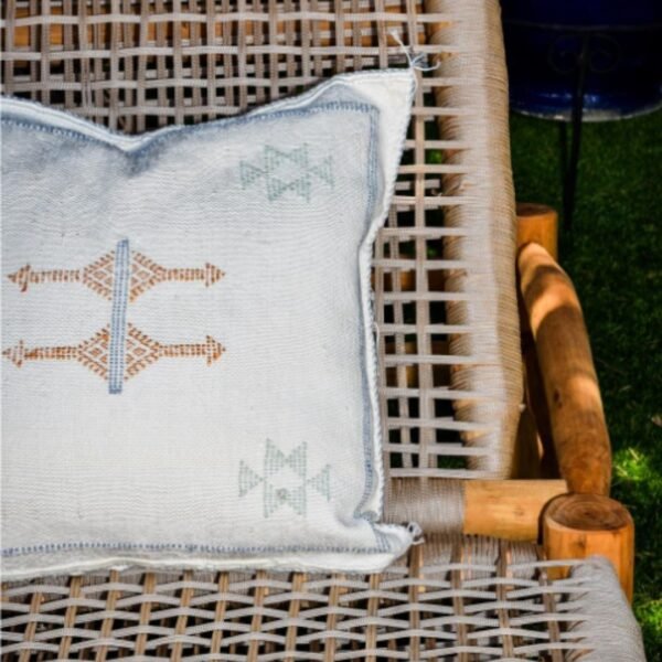 White cactus silk CHIOS cushion. Minimalist and elegant design for your home.